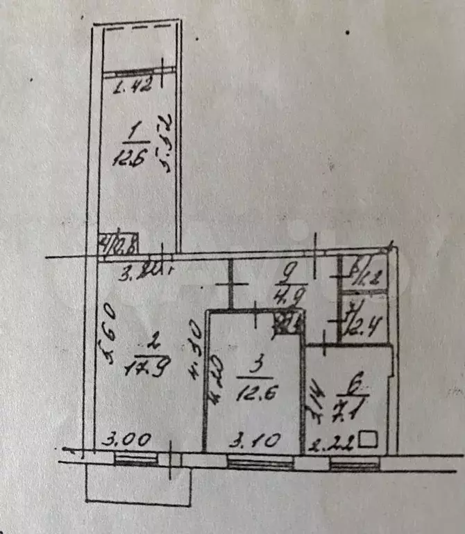 3-к. квартира, 65 м, 6/9 эт. - Фото 0