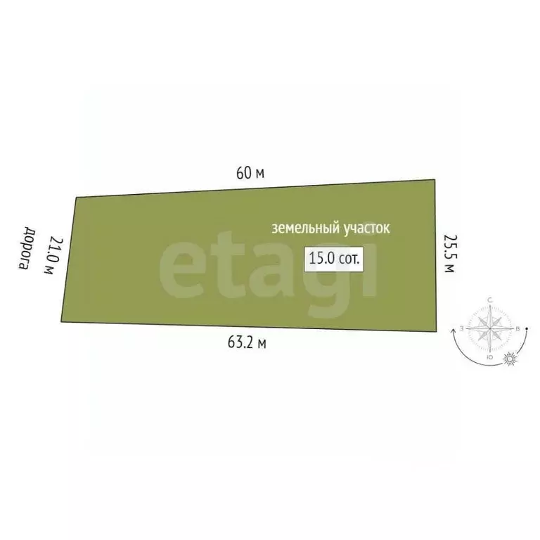 Участок в Ростовская область, Азовский район, Кагальницкое с/пос, Узяк ... - Фото 2