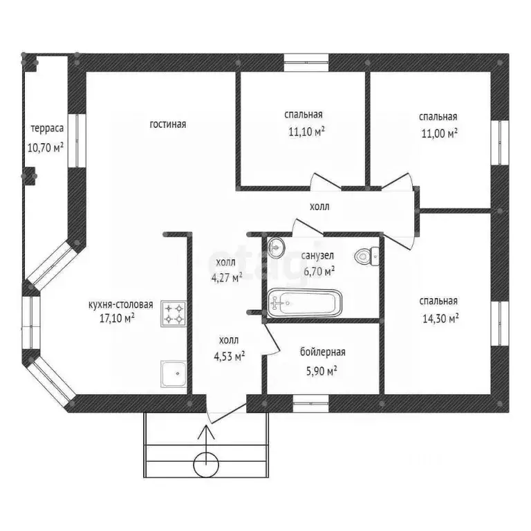 Дом в Башкортостан, Уфимский район, Таптыковский сельсовет, д. ... - Фото 2