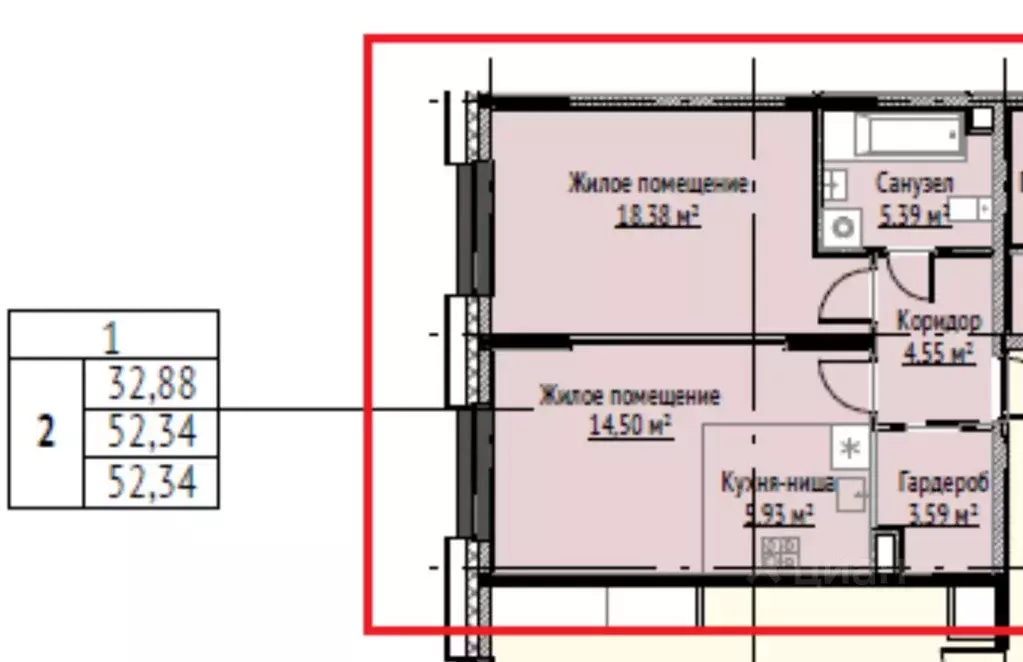 2-к кв. Москва ул. Бочкова, 11АС1 (52.34 м) - Фото 0