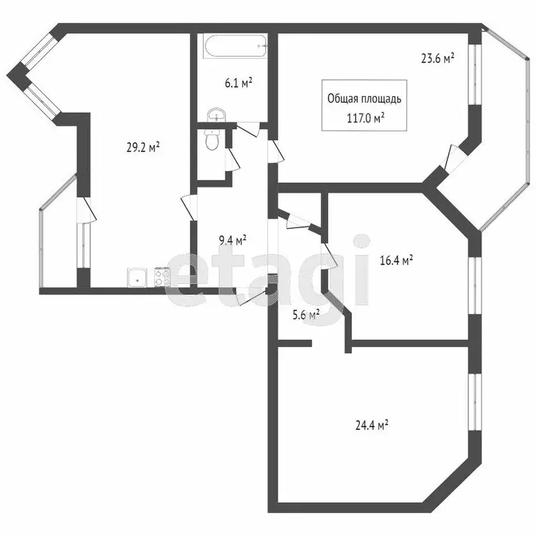 4-комнатная квартира: Новосибирск, Красный проспект, 153А (117 м) - Фото 0