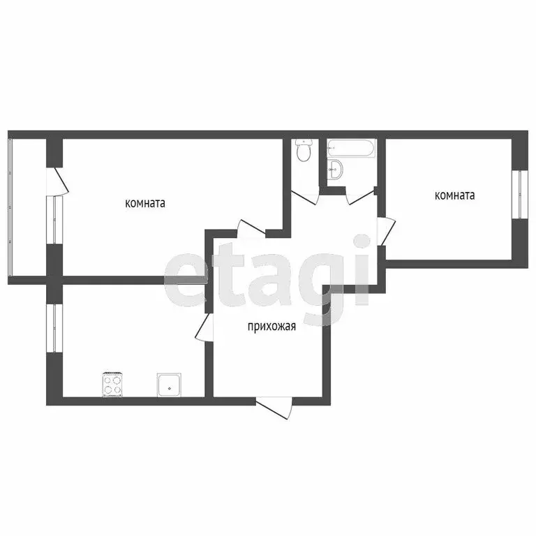 2-комнатная квартира: Ялуторовск, Тюменская улица, 55 (55 м) - Фото 1