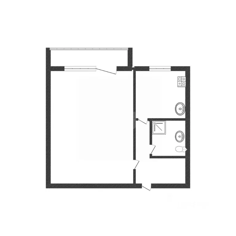 1-к кв. Смоленская область, д. Кайдаково ул. Парковая, 13 (32.5 м) - Фото 1