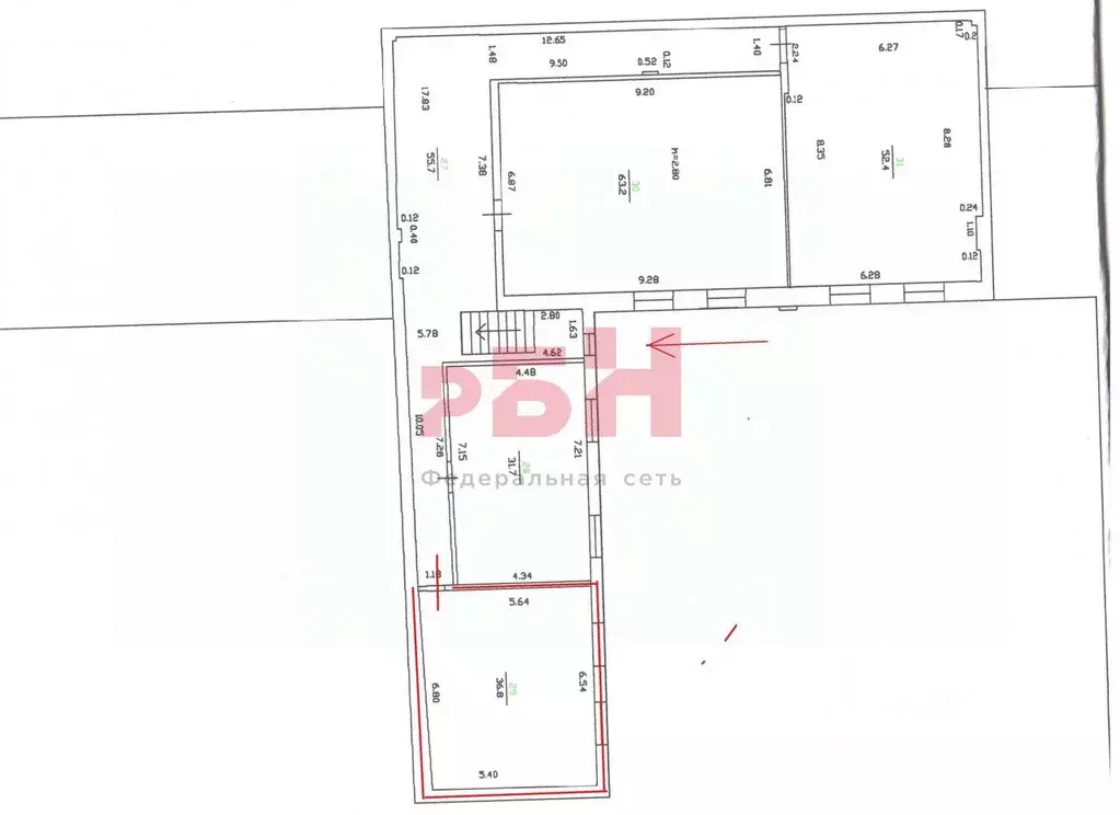 Офис в Орловская область, Орел ул. Гагарина, 23 (37 м) - Фото 1