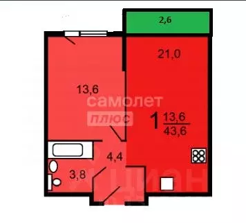 1-к кв. Московская область, Химки просп. Мельникова, 33 (44.0 м) - Фото 2