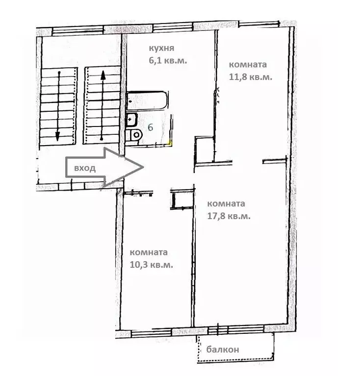 2-к кв. Свердловская область, Екатеринбург ул. 40-летия Октября, 24 ... - Фото 1