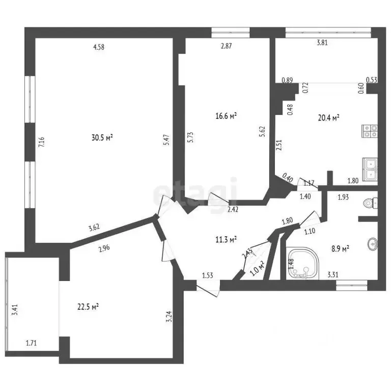 3-к кв. Ростовская область, Ростов-на-Дону Буденновский просп., 76/226 ... - Фото 2