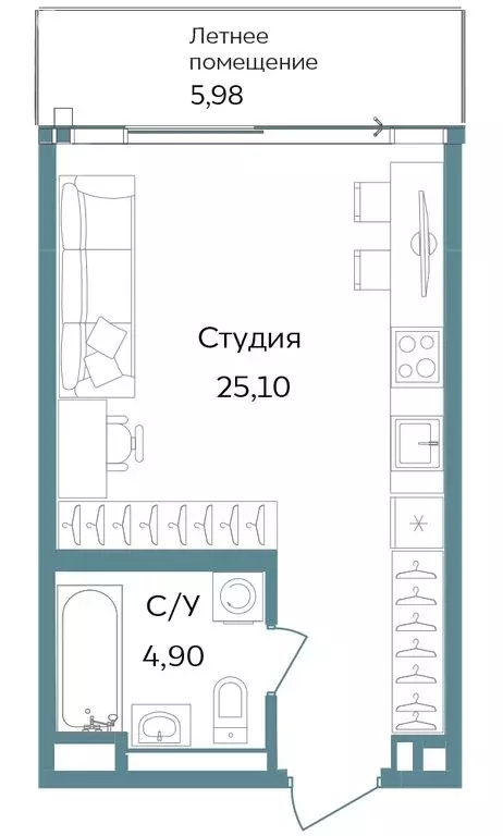 Квартира-студия: Республика Крым, Саки (35.98 м) - Фото 1