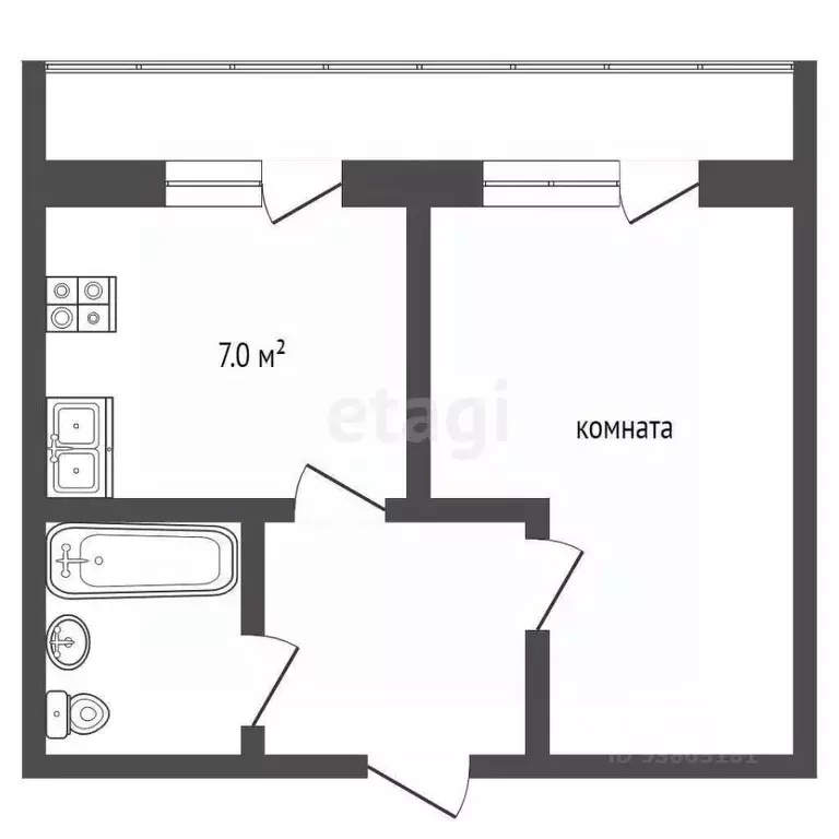 1-к кв. Ростовская область, Ростов-на-Дону Северный мкр, ул. ... - Фото 2