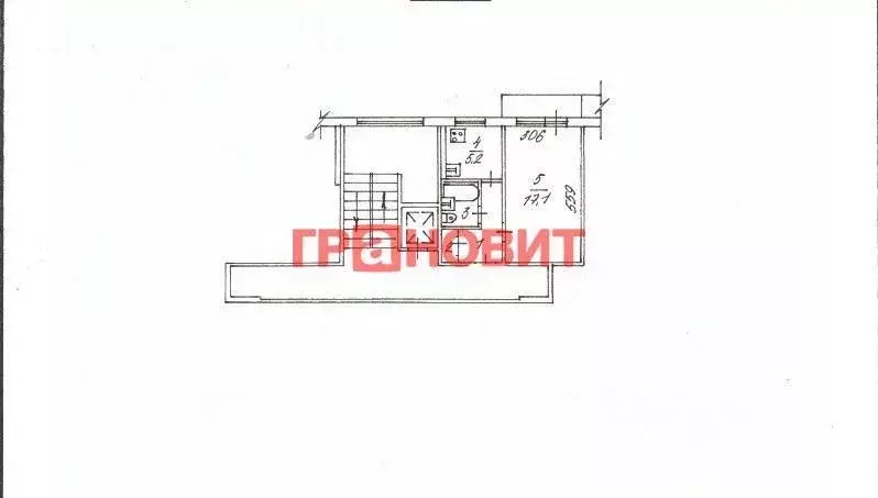 1-к кв. Новосибирская область, Новосибирск ул. Жуковского, 106 (31.0 ... - Фото 1