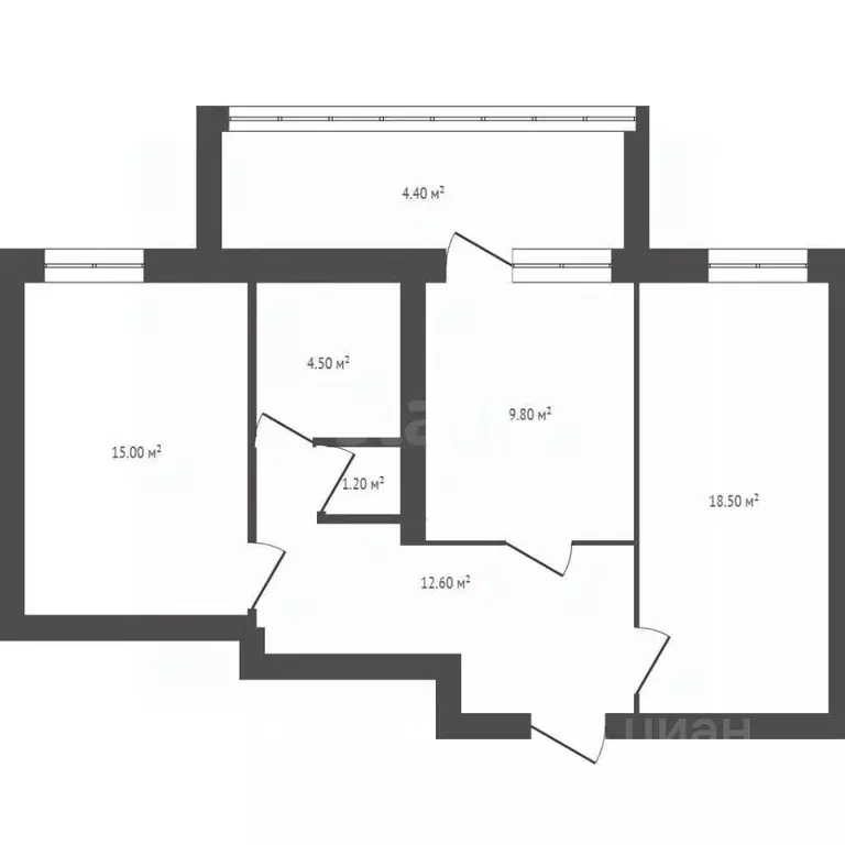 2-к кв. Брянская область, Брянск просп. Станке Димитрова, 106 (60.6 м) - Фото 2