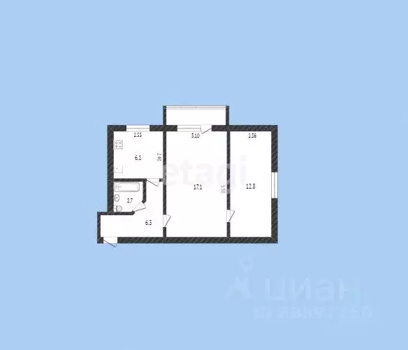 2-к кв. Карачаево-Черкесия, Черкесск Кавказская ул., 36 (45.0 м) - Фото 1