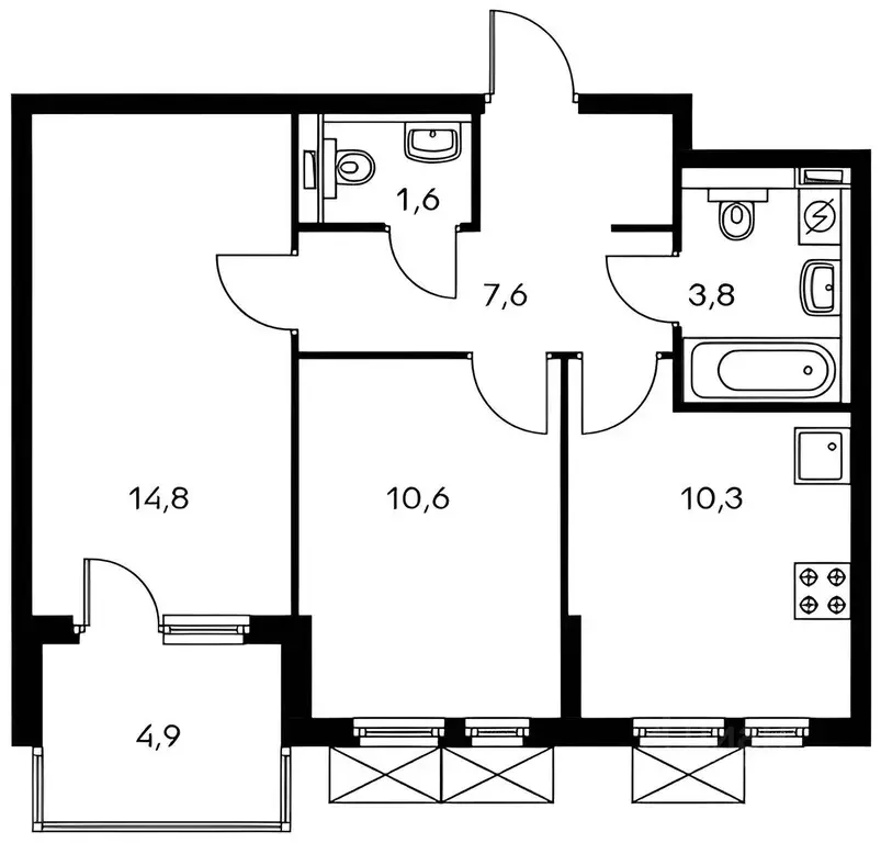 2-к кв. Краснодарский край, Новороссийск ул. Григорьева, 12 (52.0 м) - Фото 1