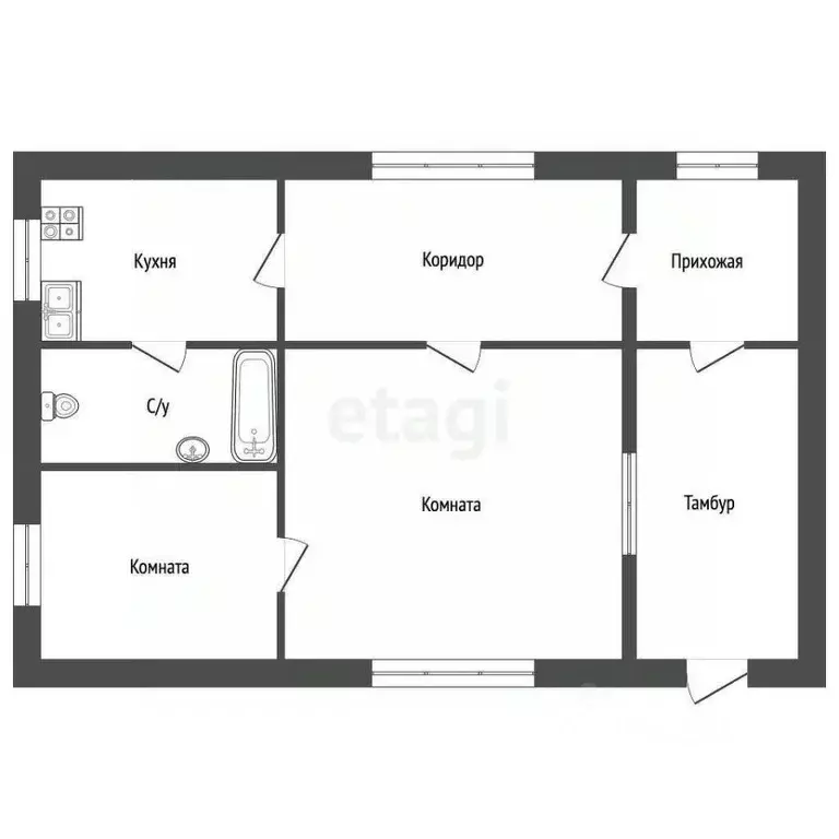 Дом в Крым, Черноморское пгт ул. Крымская, 10 (43 м) - Фото 2