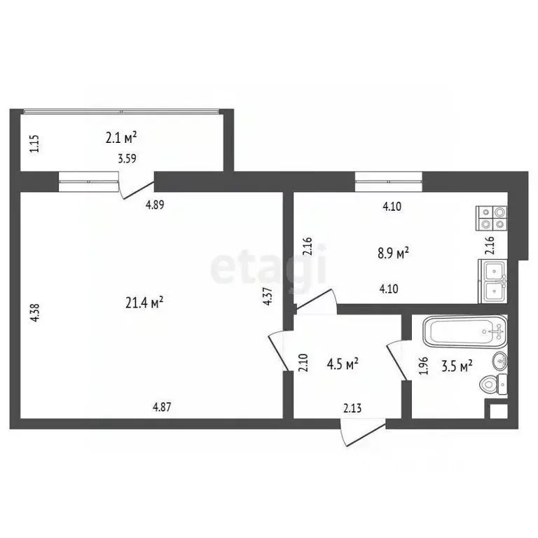 1-к кв. Башкортостан, Стерлитамак Советская ул., 104 (38.3 м) - Фото 2