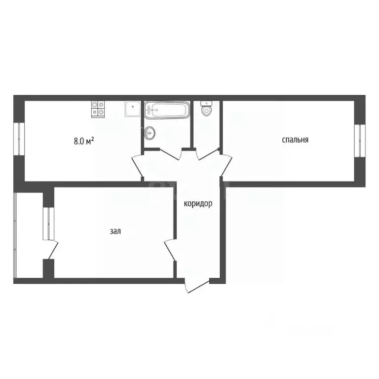 2-к кв. Тамбовская область, Тамбов городской округ, пос. Строитель, ... - Фото 2