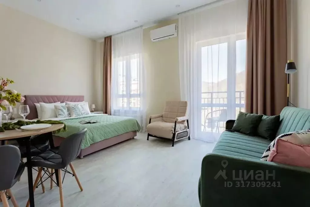 Студия Краснодарский край, Сочи ул. Искры, 88к2 (34.0 м) - Фото 0