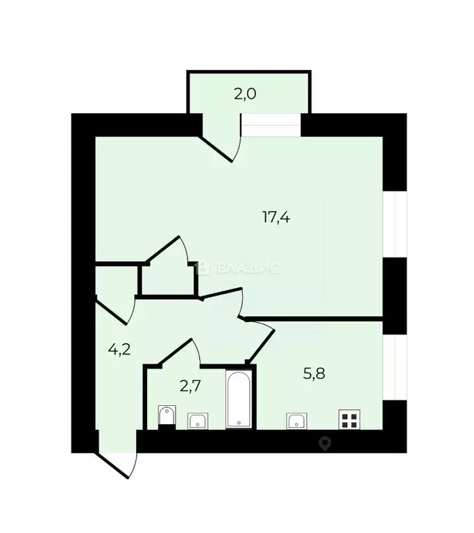 1-к кв. Санкт-Петербург Караваевская ул., 37 (31.2 м) - Фото 2