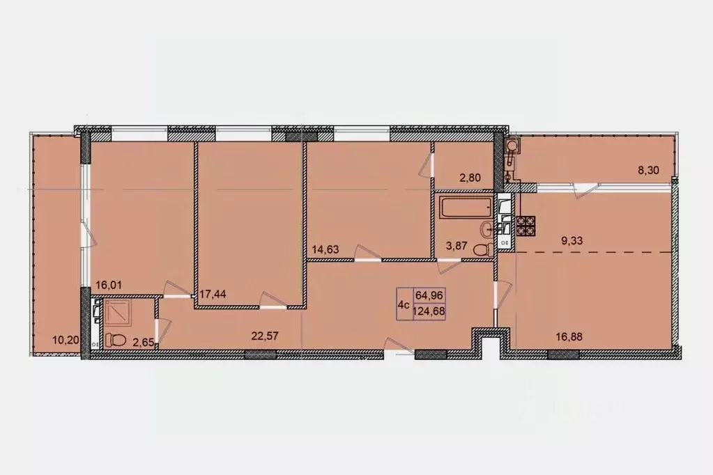 3-к кв. Курская область, Курск ул. Халтурина, 6А (124.68 м) - Фото 1