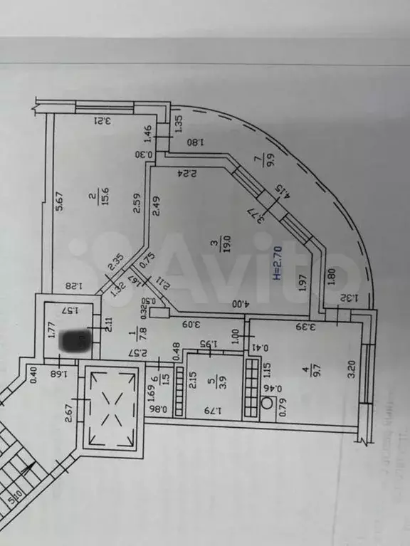 2-к. квартира, 67,4 м, 9/9 эт. - Фото 0