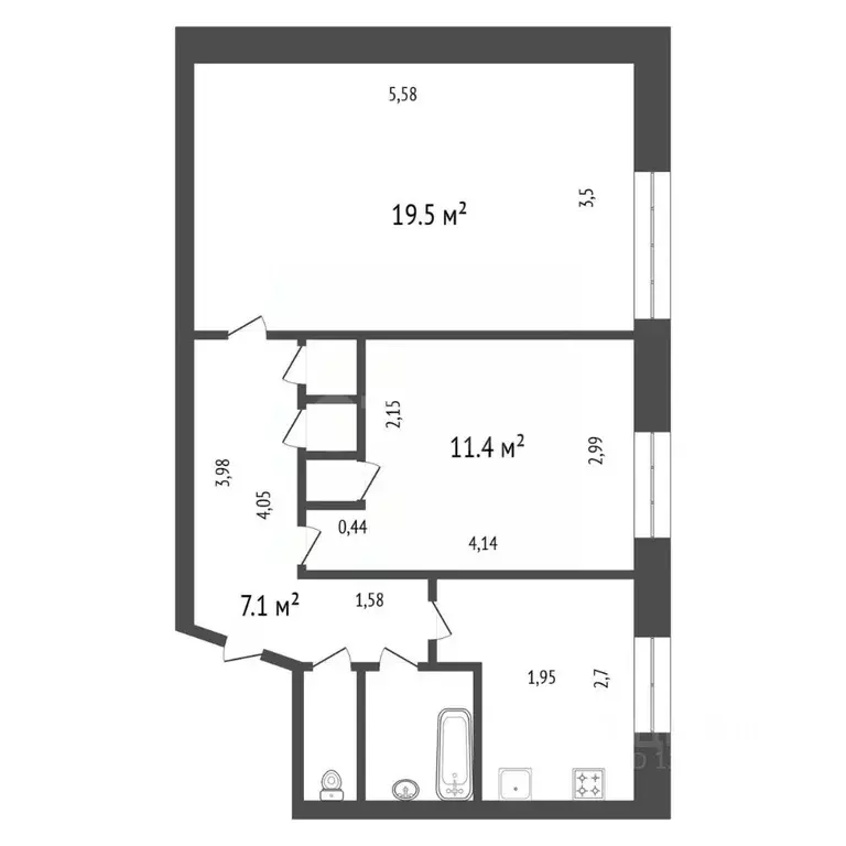2-к кв. Иркутская область, Иркутск ул. Тимирязева, 42 (48.2 м) - Фото 2