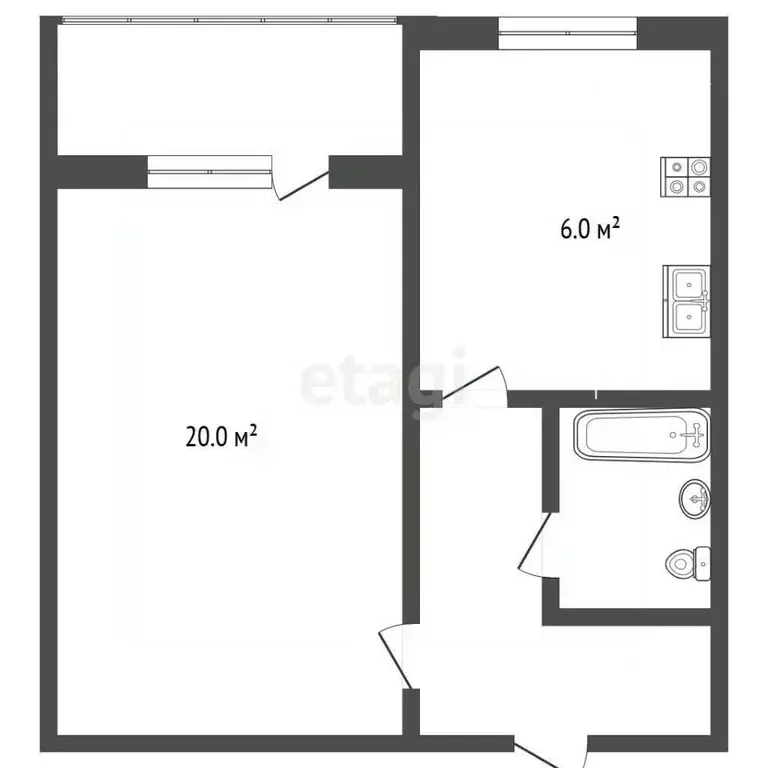 1-к кв. Москва ул. Генерала Тюленева, 7К2 (34.7 м) - Фото 2