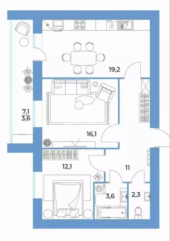 2-комнатная квартира: Пенза, улица Бутузова, с2 (71.4 м) - Фото 1
