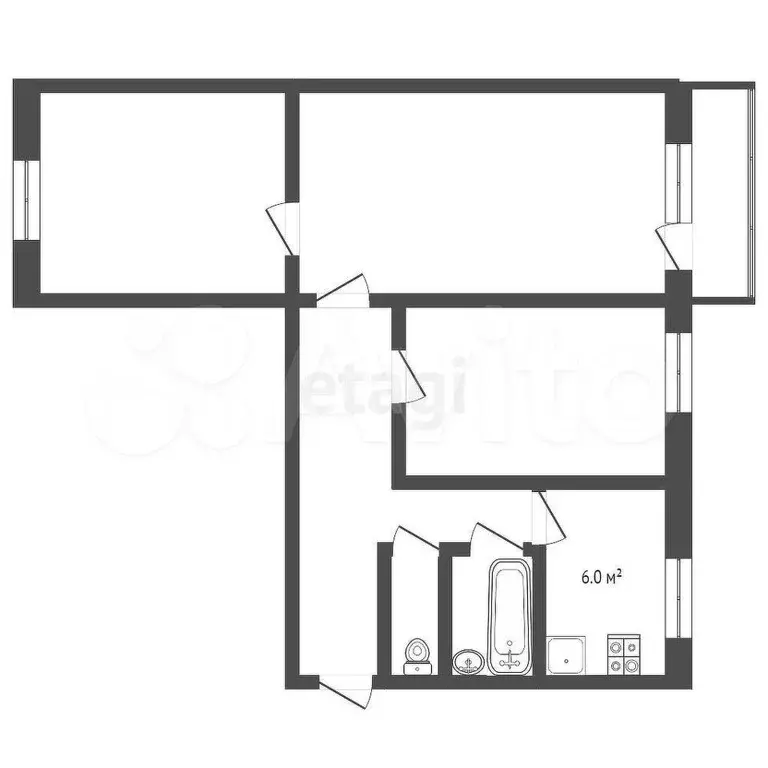 3-к. квартира, 59 м, 5/5 эт. - Фото 0