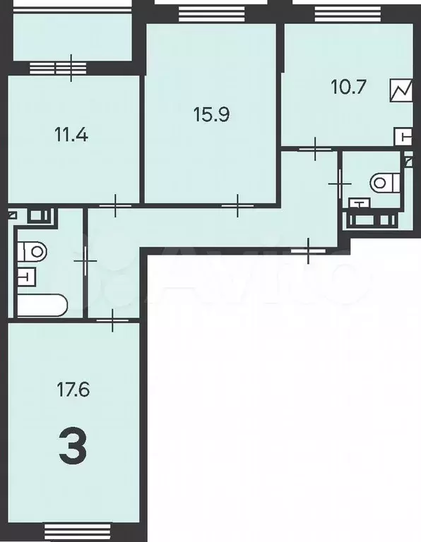 Аукцион: 3-к. квартира, 73,7 м, 13/18 эт. - Фото 0