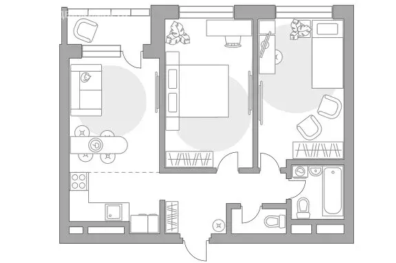 3-комнатная квартира: Красногорск, жилой комплекс Ильинойс (56.45 м) - Фото 1