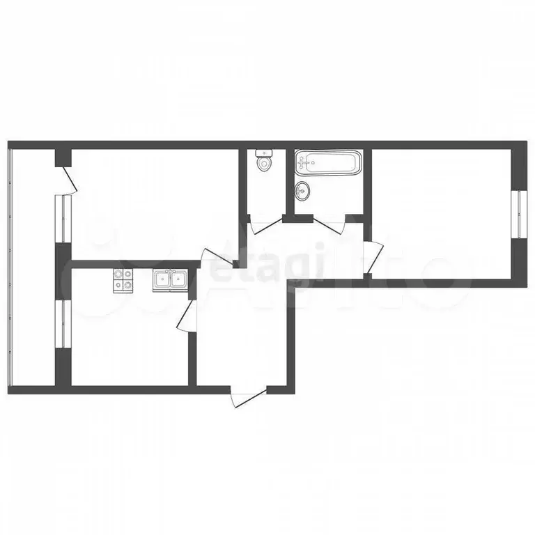 2-к. квартира, 49 м, 4/5 эт. - Фото 0