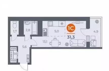 Квартира-студия: Ростов-на-Дону, улица Оганова, 20с2 (31.7 м) - Фото 1