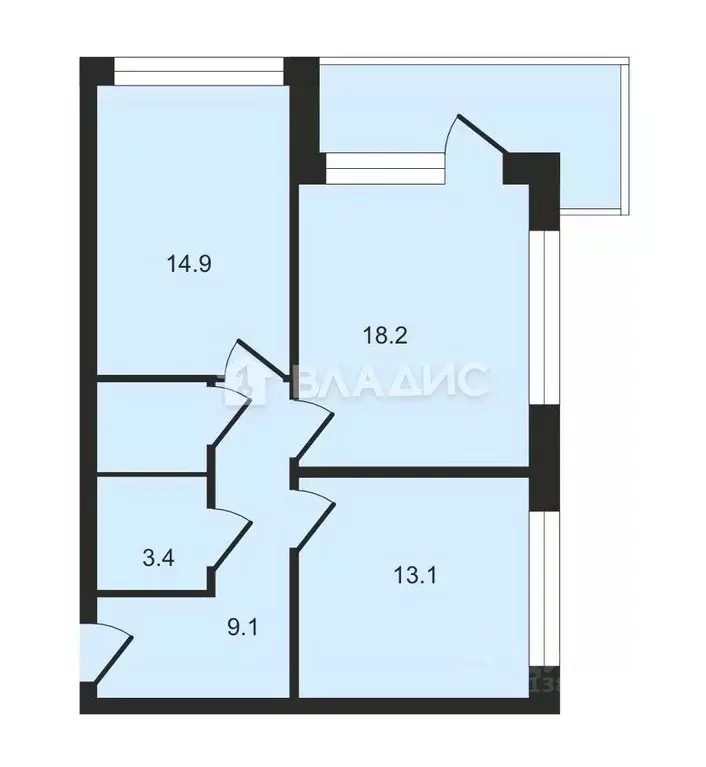 2-к кв. Липецкая область, Липецк ул. М.И. Неделина, 3Ак1 (61.0 м) - Фото 2