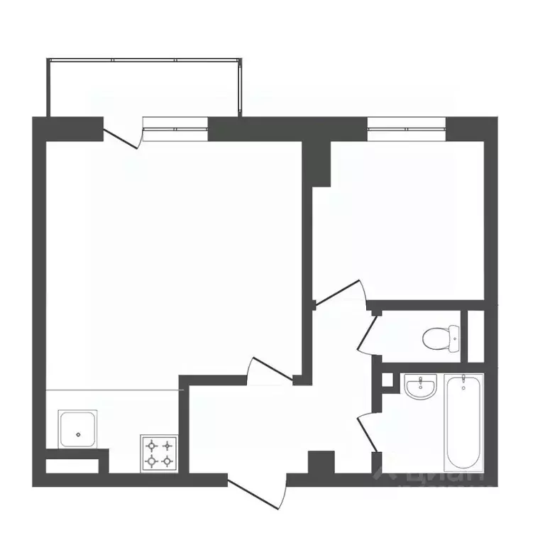 1-к кв. Тюменская область, Тюмень ул. Парада Победы, 9 (43.0 м) - Фото 2