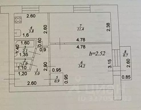 2-к кв. Татарстан, Казань ул. Лейтенанта Шмидта, 48 (41.1 м) - Фото 1