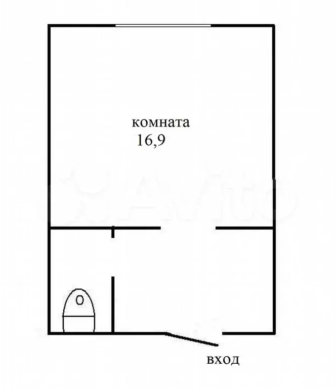 Квартира-студия, 16,9 м, 3/5 эт. - Фото 0