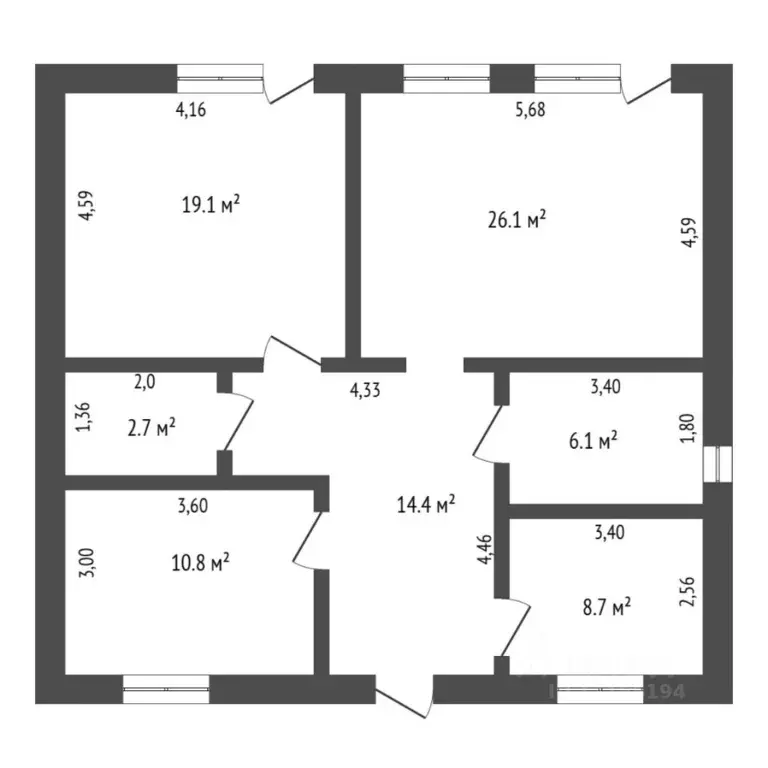 2-к кв. Тюменская область, Тюмень Профсоюзная ул., 61 (52.3 м) - Фото 1