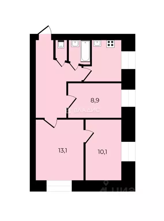 3-к кв. Липецкая область, Липецк Дачный мкр, ул. Центральная, 15 (49.6 ... - Фото 2