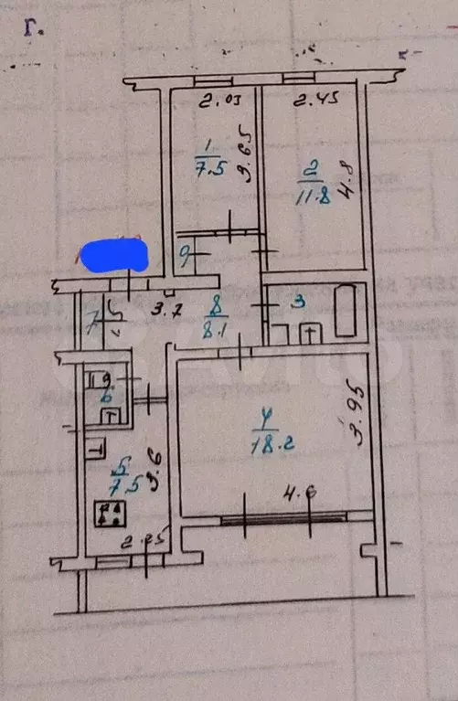 3-к. квартира, 72 м, 3/9 эт. - Фото 0
