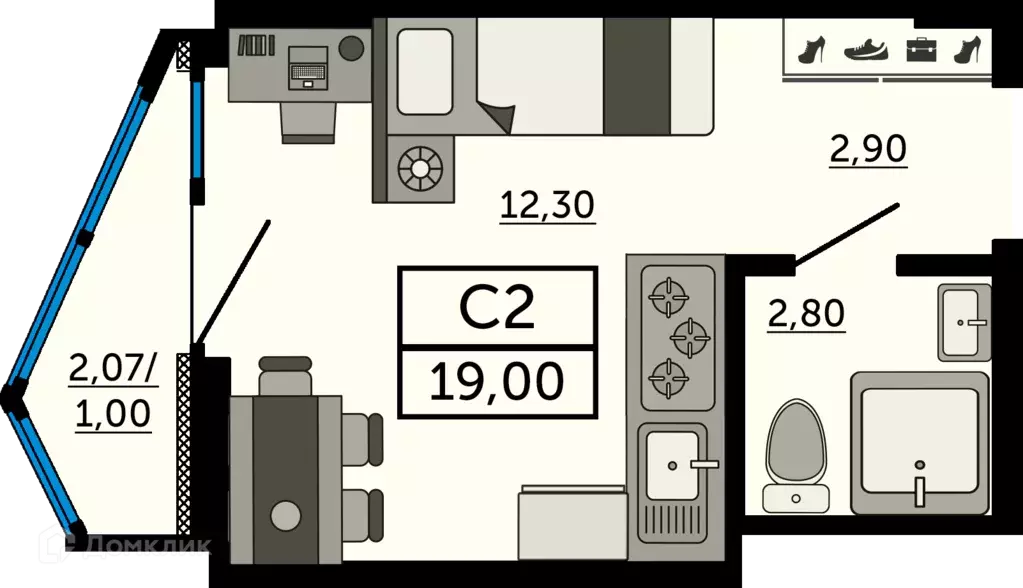 Продаётся квартира-студия, 18.6 м - Фото 0
