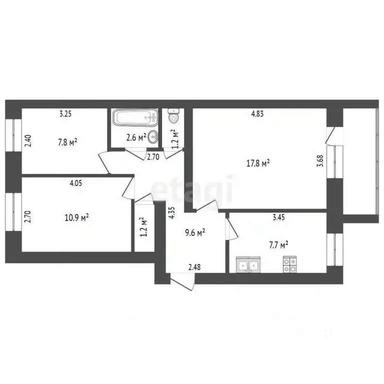 3-к кв. Архангельская область, Котлас просп. Мира, 40А (58.8 м) - Фото 1