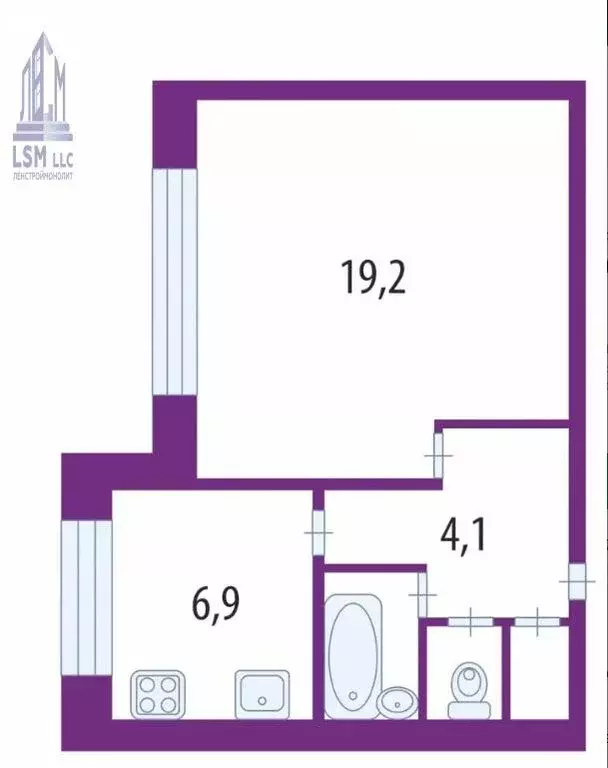 1-комнатная квартира: Санкт-Петербург, улица Крыленко, 43к1 (34.2 м) - Фото 1