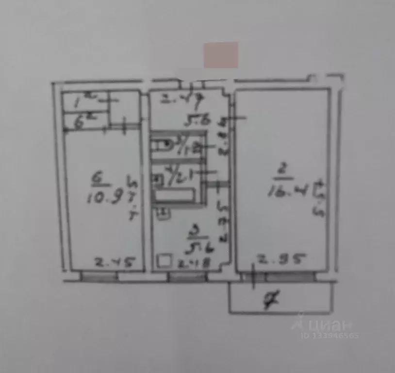 2-к кв. Астраханская область, Астрахань Челябинская ул., 21 (43.7 м) - Фото 2