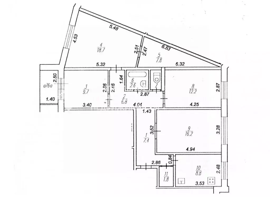 4-к кв. Рязанская область, Рязань ул. Бирюзова, 30 (93.3 м) - Фото 2