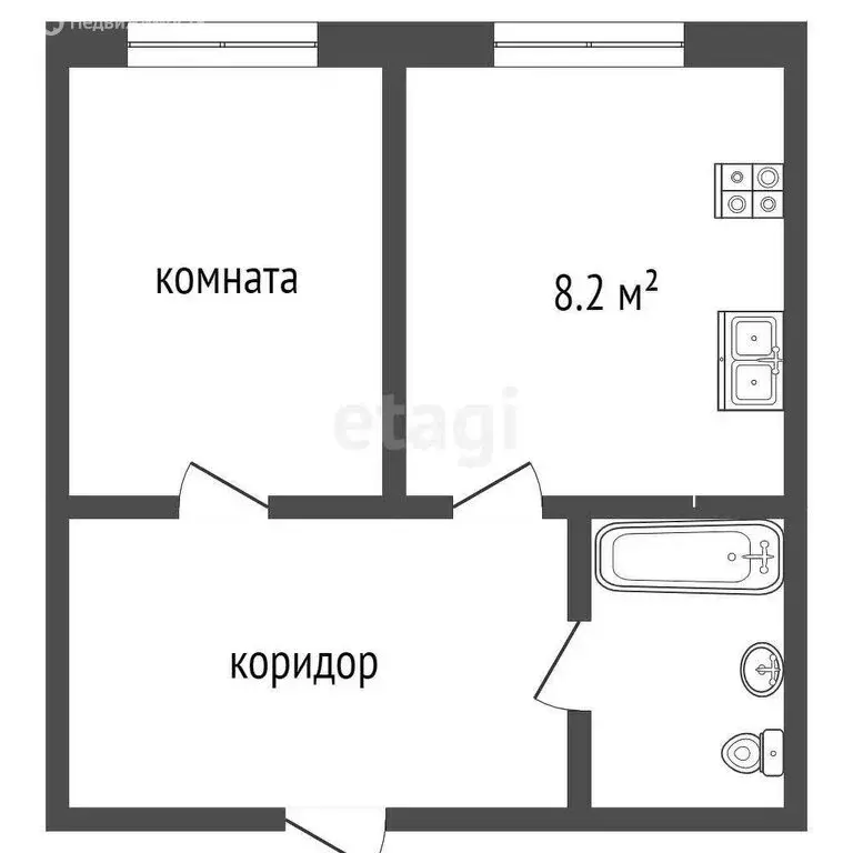1-комнатная квартира: Тобольск, 15-й микрорайон, 23 (29 м) - Фото 0