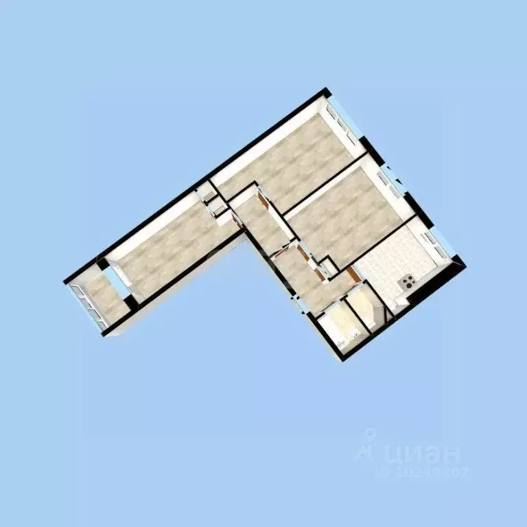 3-к кв. Башкортостан, Уфа Комсомольская ул., 31/1 (62.2 м) - Фото 1