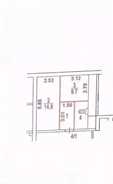 Квартира, 1 комната, 32.1 м - Фото 2