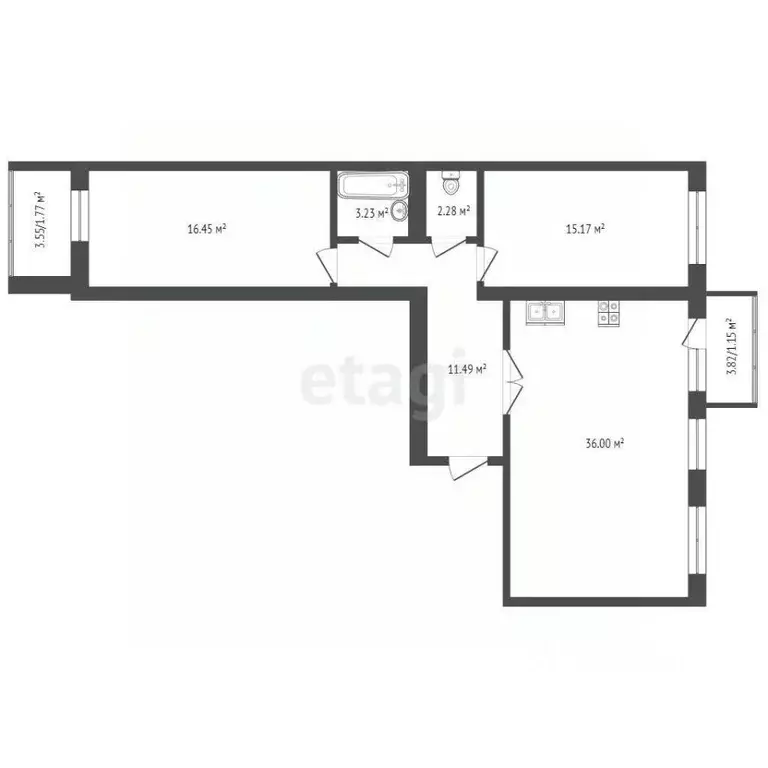 2-к кв. Вологодская область, Вологда Воркутинская ул., 28 (84.5 м) - Фото 2