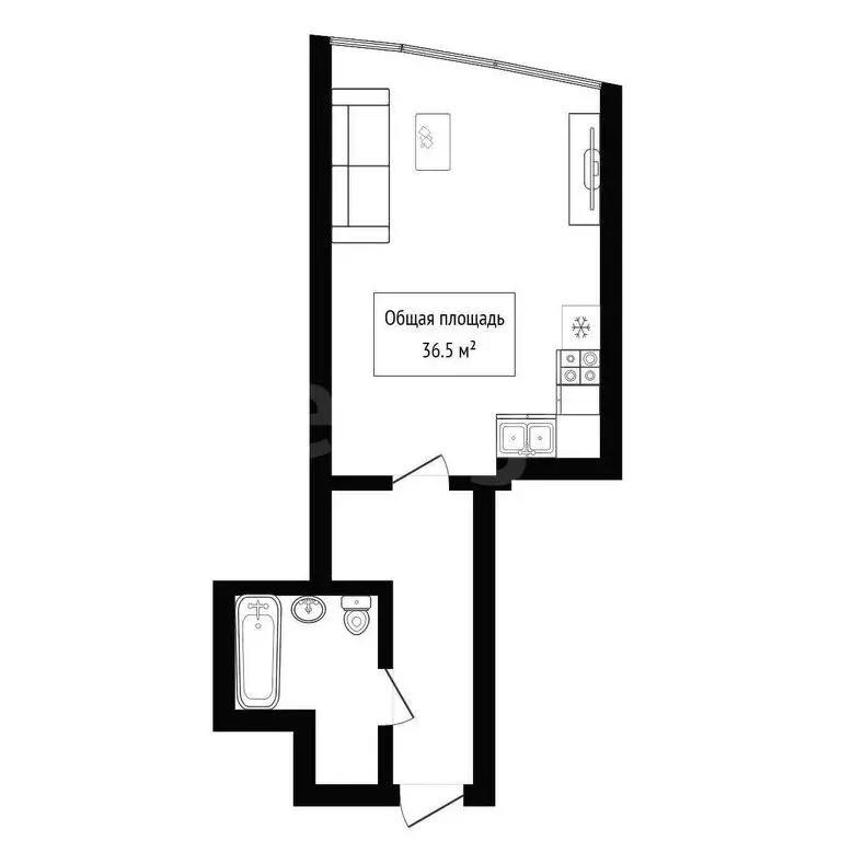 Квартира-студия: Горно-Алтайск, Советская улица, 7/1 (36.5 м) - Фото 1