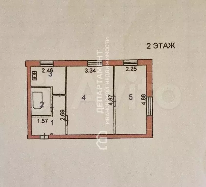 2-к. квартира, 38,7 м, 2/2 эт. - Фото 0